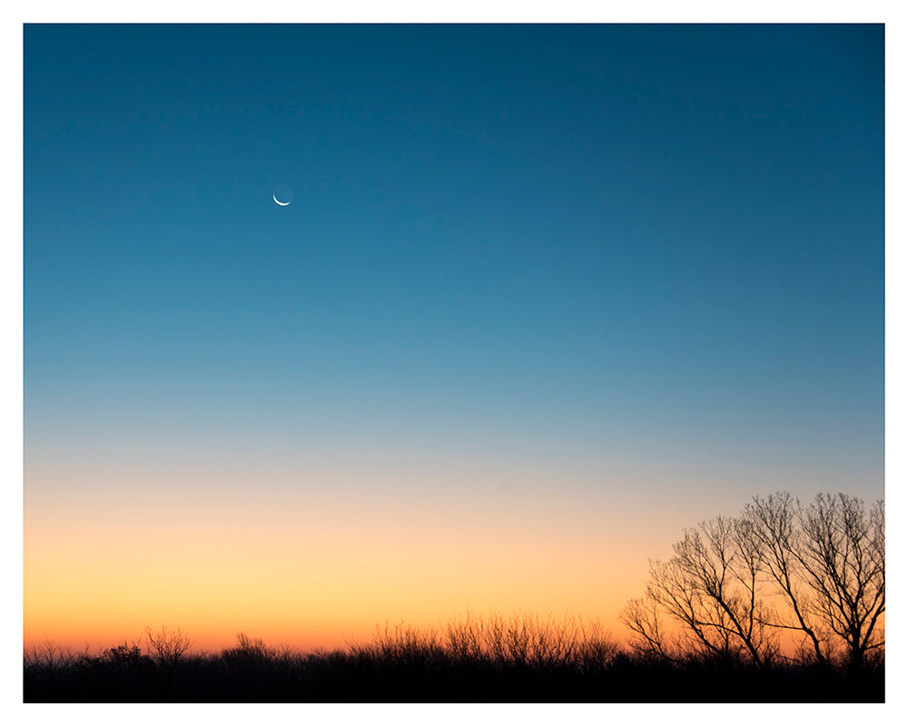 "Sunrise with Crescent Moon"